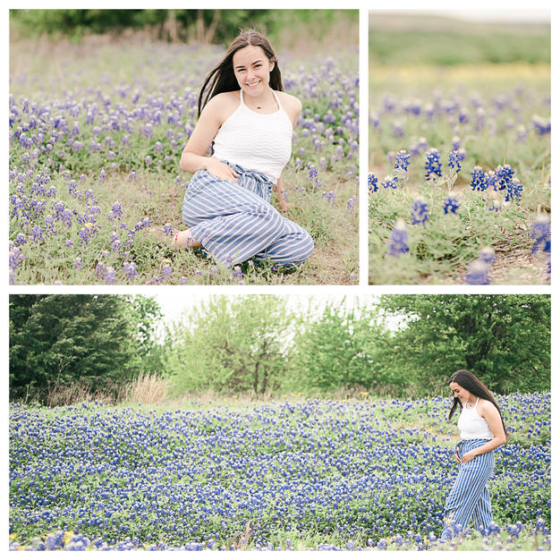 Senior photo shoot in Texas spring flowers