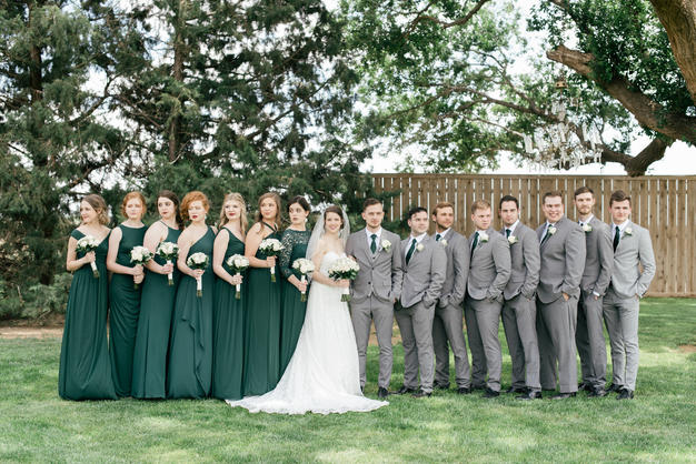 Wedding party at Cotton Creek Barn in Lubock, TX