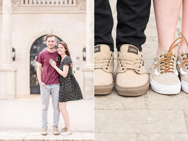 engaged couple with Vans