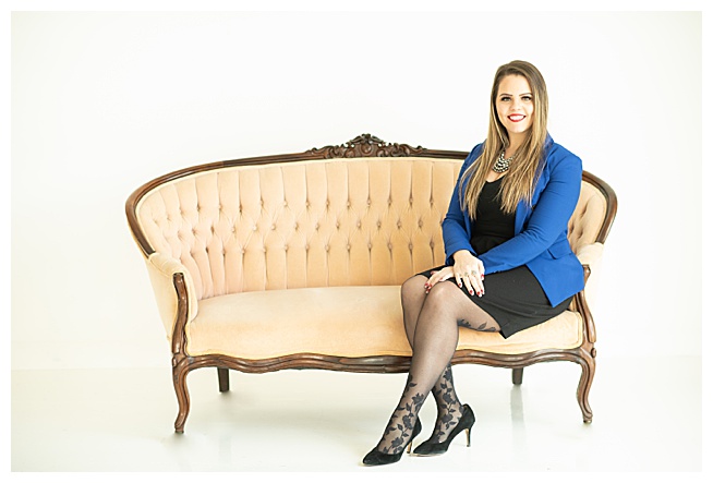 business woman portrait on fancy couch