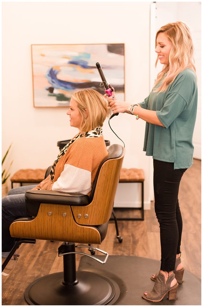 hairdresser styling hair brand shoot Dallas, TX